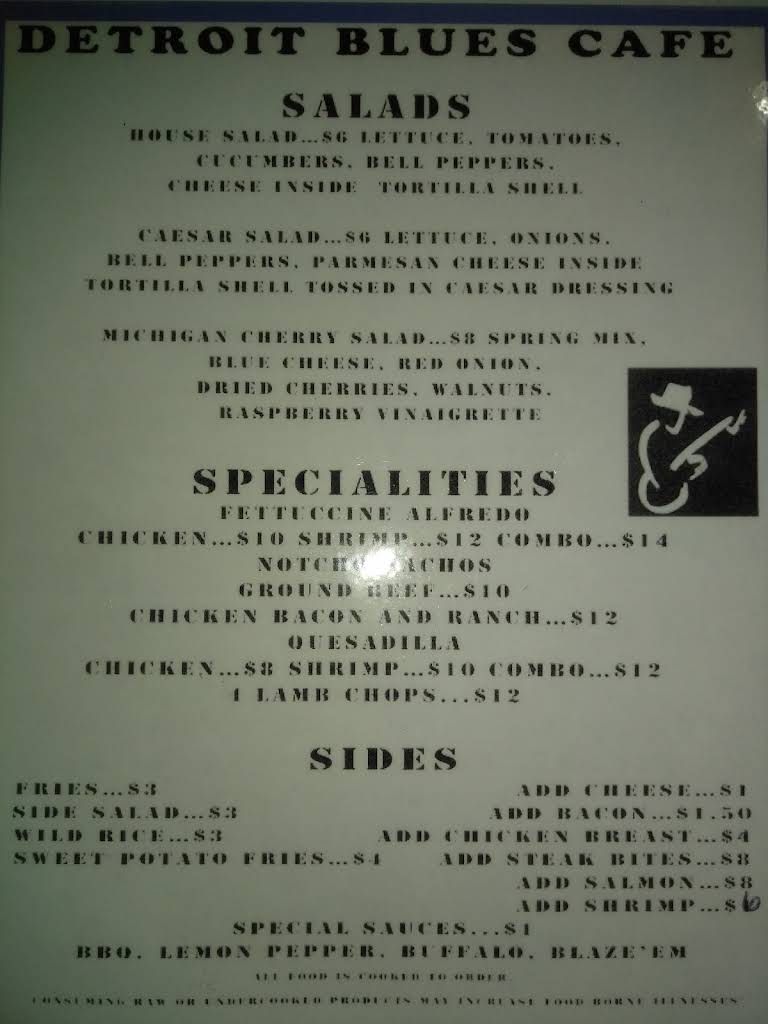 Detroit Blues Cafe Menu 7